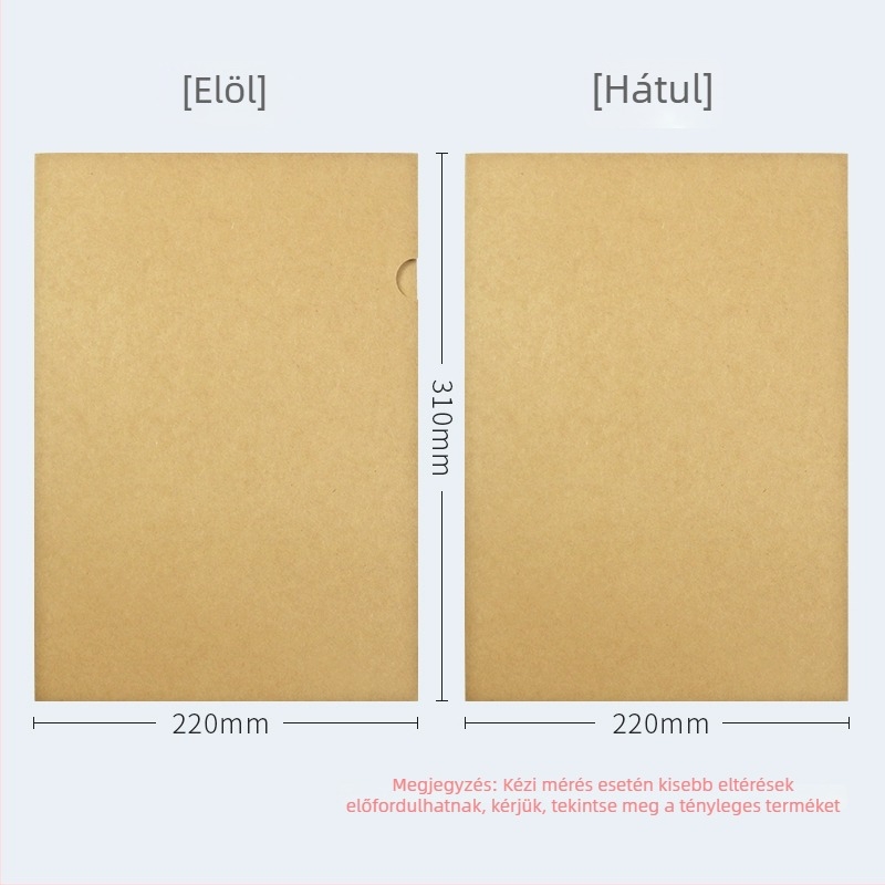 50 L-alakú A4 mappa készlet, 337 g savmentes kraft papír, vastagított kivitel beszédhez