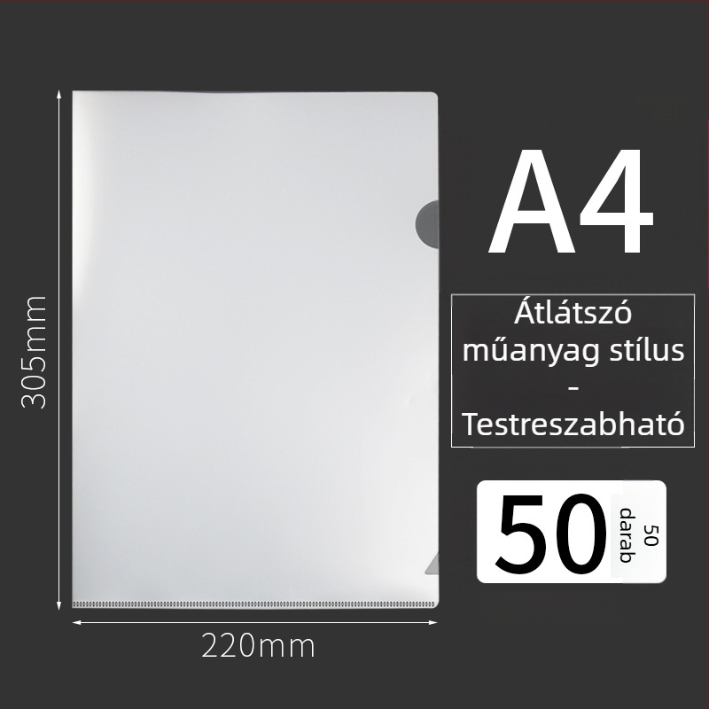50 L-alakú A4 mappa készlet, 337 g savmentes kraft papír, vastagított kivitel beszédhez