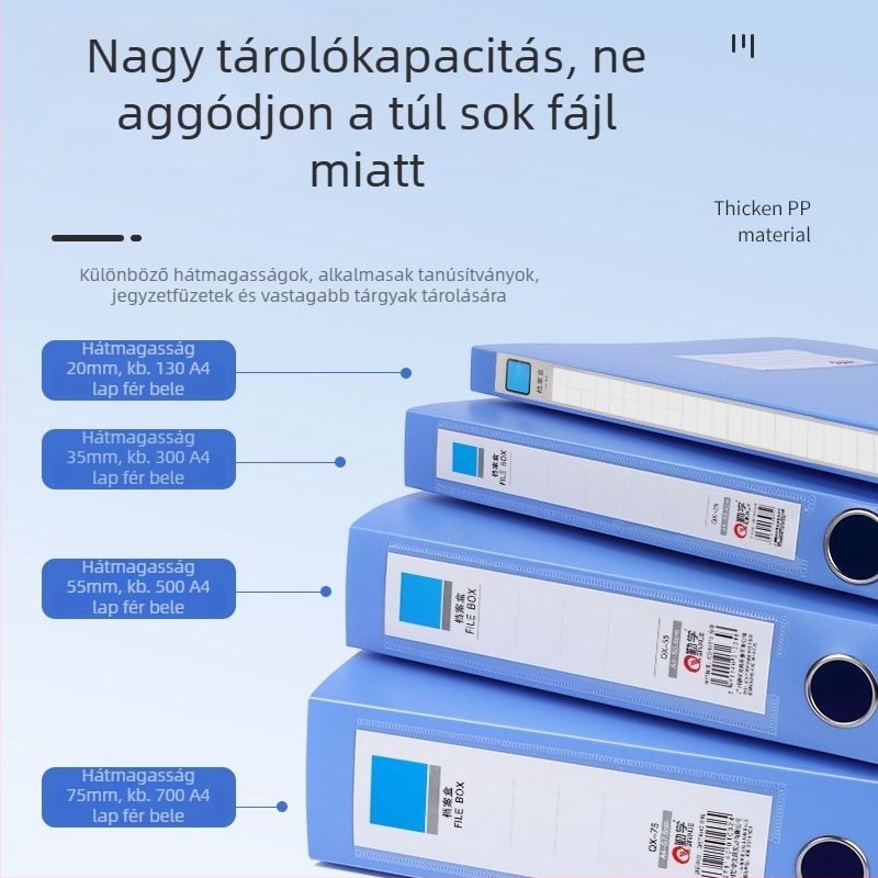 A4-es dokumentum doboz, egy darabból öntött, ütésálló, irodai dokumentumtároló