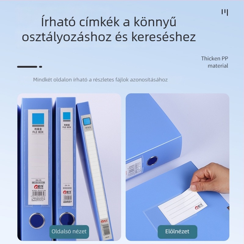 A4-es dokumentum doboz, egy darabból öntött, ütésálló, irodai dokumentumtároló
