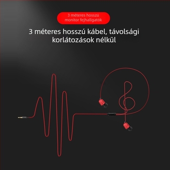 3 méteres vezetékes in-ear monitor fülhallgató mikrofonnal, mobiltelefonhoz és PC-hez, streamingre és karaokehoz