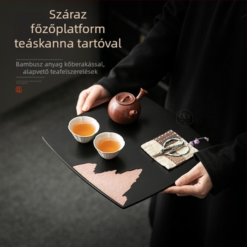 Nan bambusz teás tál – egyszerű otthoni használatra, nappaliba, kínai stílusú retro száraz főzéshez