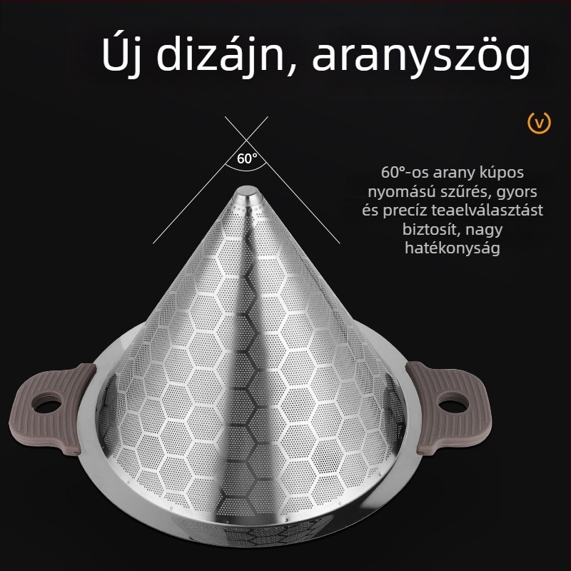 304 rozsdamentes acél teafilter dupla fülű, finom szűrő teához és kávéhoz