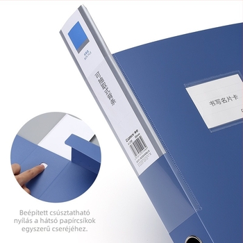 Qixin erősített PP fájlbox, nagy kapacitású, A4 méret, Velcro-zár