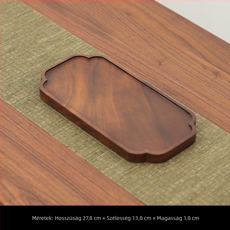Diófából készült tömörfa teás tálca teaceremóniához, teáskészlettel és teáskannával, otthoni és szállodai használatra
