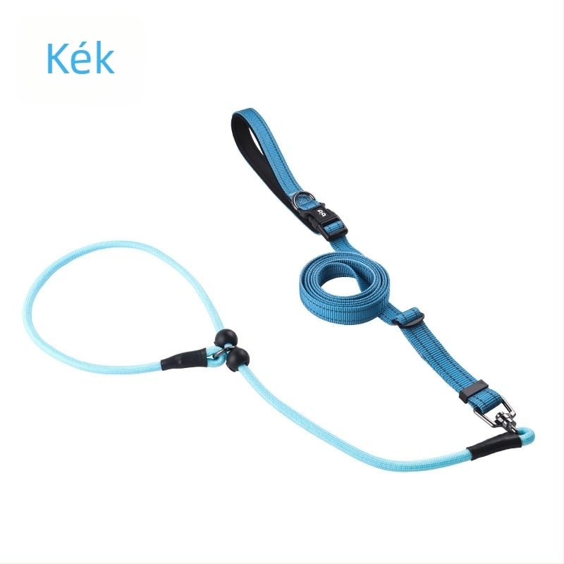 Kéz nélküli kutya póráz cross-body övvel – nylonból készült, fényvisszaverő csíkkal, multifunkcionális