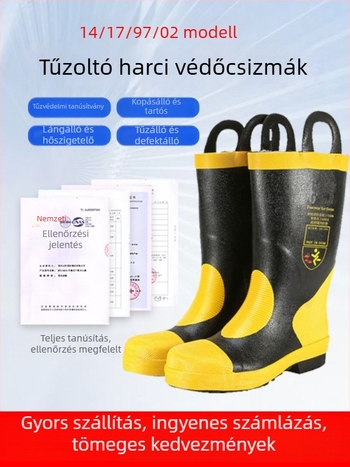 Tűzoltóvédelmi bakancsok acéllemezekkel
