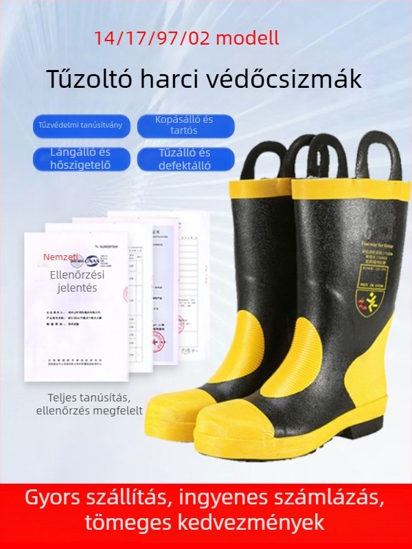 Tűzoltóvédelmi bakancsok acéllemezekkel