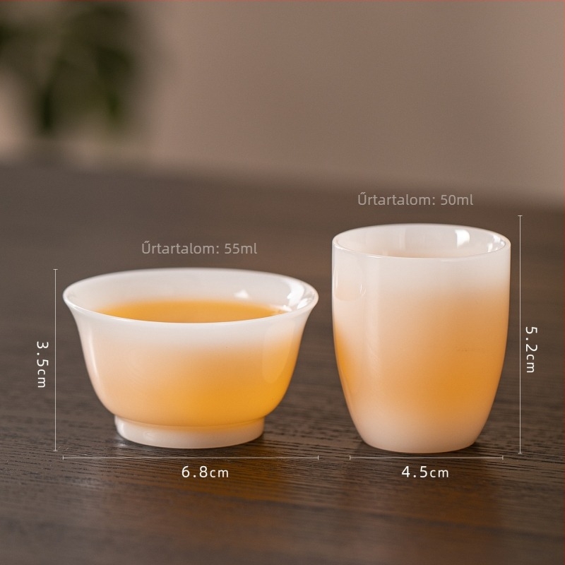 Fehér porcelán teáskészlet Gongfu teához, háztartási használatra