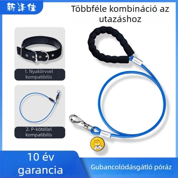 Csomózásmentes kutyapóráz közepes és nagytestű kutyáknak, kültéri séták