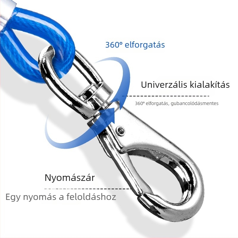 Csomózásmentes kutyapóráz közepes és nagytestű kutyáknak, kültéri séták