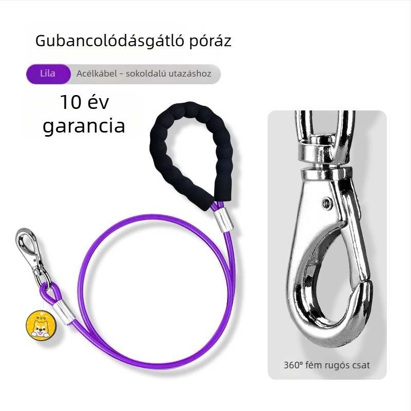 Csomózásmentes kutyapóráz közepes és nagytestű kutyáknak, kültéri séták