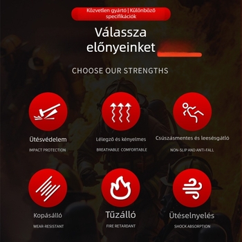 Erdei tűzvédelmi magas szárú csizma, szigetelt, ütésálló és perforáció-ellenálló, kopásálló védőcipő