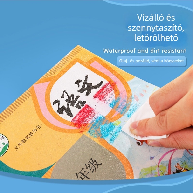 Miffy átlátszó könyvborító, csúszásmentes és vízálló PVC-ből, matt felületű, nagy, közepes és kis könyvekhez