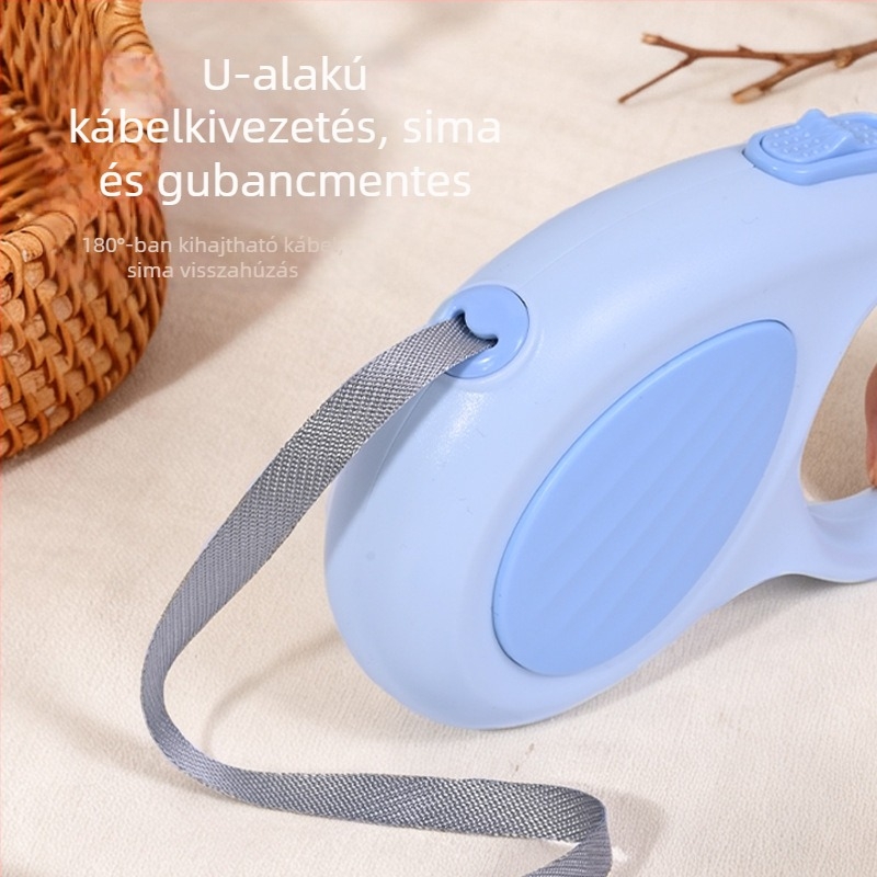 Automatizált kihúzható kutyapóráz kis- és közepes méretű kutyáknak, biztonságos kialakítás