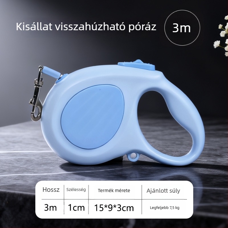Automatizált kihúzható kutyapóráz kis- és közepes méretű kutyáknak, biztonságos kialakítás