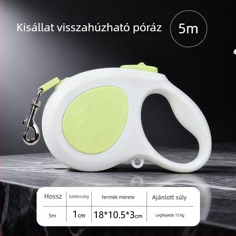 Automatizált kihúzható kutyapóráz kis- és közepes méretű kutyáknak, biztonságos kialakítás