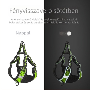 Könnyű, lélegző kutyahám mellkasi pánttal és behúzható pórázzal