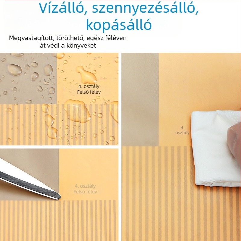 Ika Átlátszó matt öntapadós könyvborító B5 és A4 méretekhez, vízálló és szennyeződésmentes védőfólia, általános- és középiskolások számára
