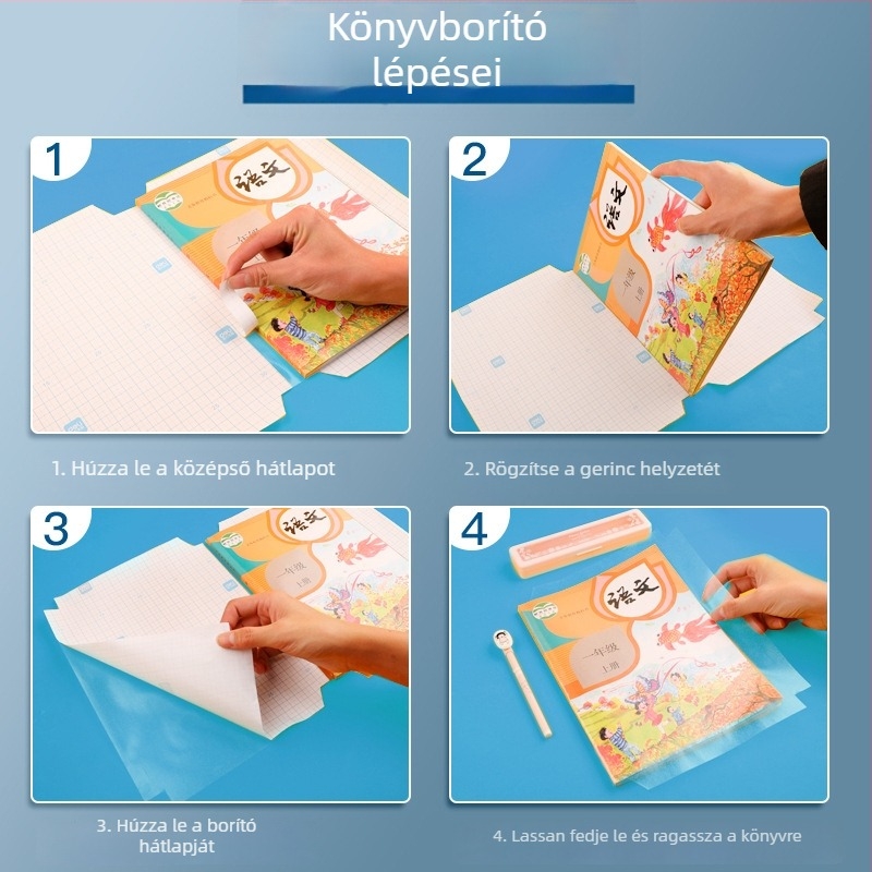Deli 70567 Öntapadó átlátszó matt könyvborító, A4 méret, PVC, vízálló