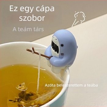 Cápa alakú teafilter-infúzor, tartó a teafilterhez a szélen