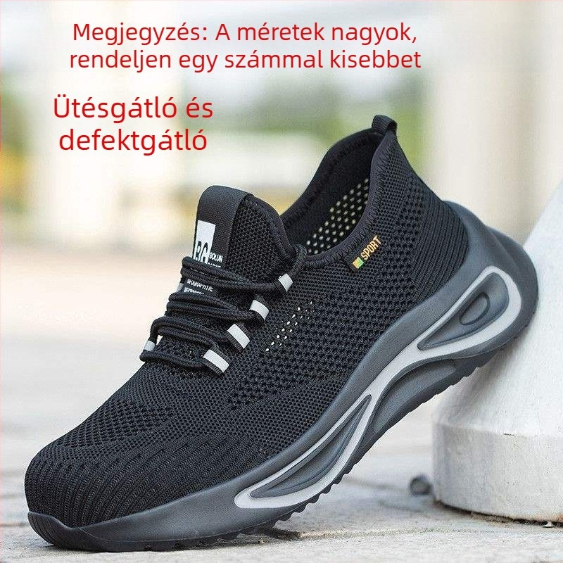 Férfi munkavédelmi cipő nyárra, lélegző, szagtalan, acélorrvédővel, ütésálló, perforációálló, csúszásmentes, könnyű, munkavédelmi lábbeli építkezésekhez