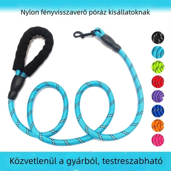 Nylon kutyapóráz, kopásálló, fényvisszaverő éjszakai kültéri sétákhoz