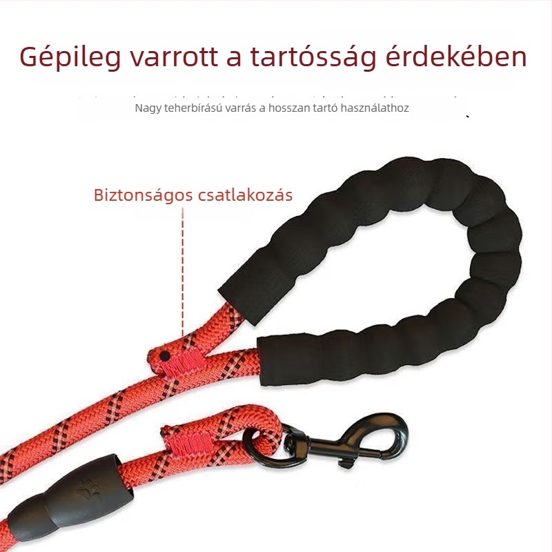 Nylon kutyapóráz, kopásálló, fényvisszaverő éjszakai kültéri sétákhoz
