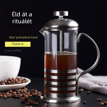 350 ml Francia prés kávéfőző, üvegben, otthoni használatra, tejhab szűrő, teafőző