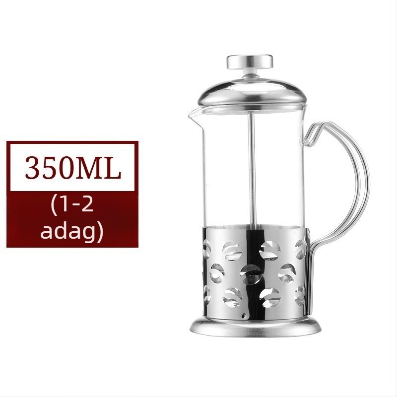 350 ml Francia prés kávéfőző, üvegben, otthoni használatra, tejhab szűrő, teafőző
