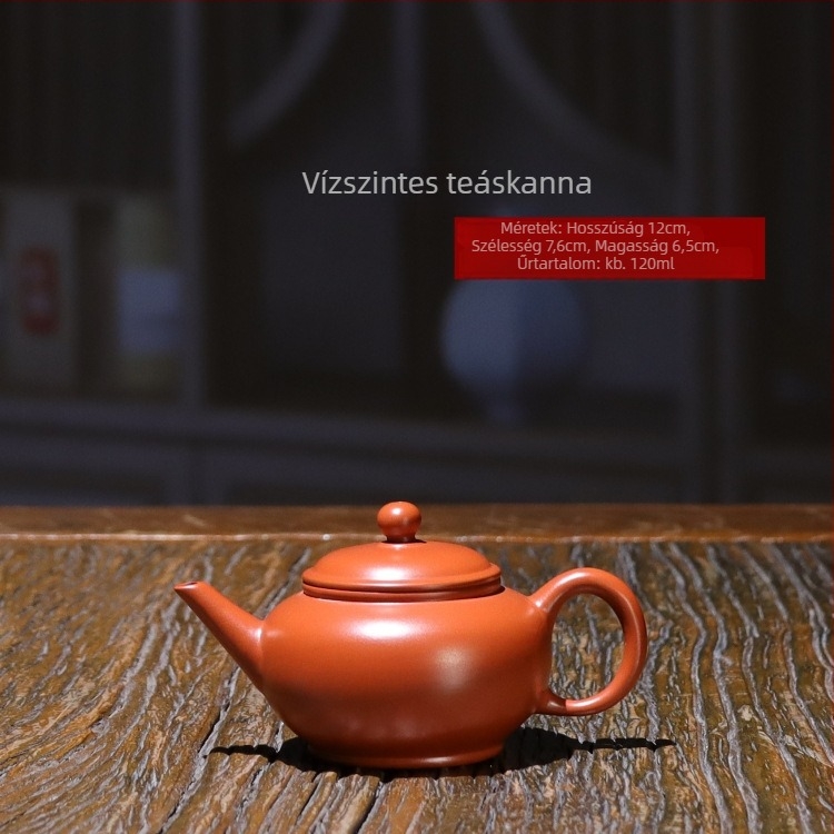 Piros agyagból készült teáskanna, kezdő szint, kis kapacitás, félig kézzel készített