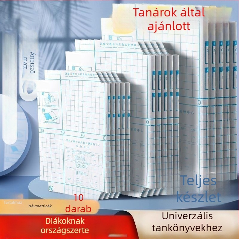 10 öntapadós könyvborító, vastagabb, vízálló, környezetbarát, vágás nélkül, általános és középiskolások számára