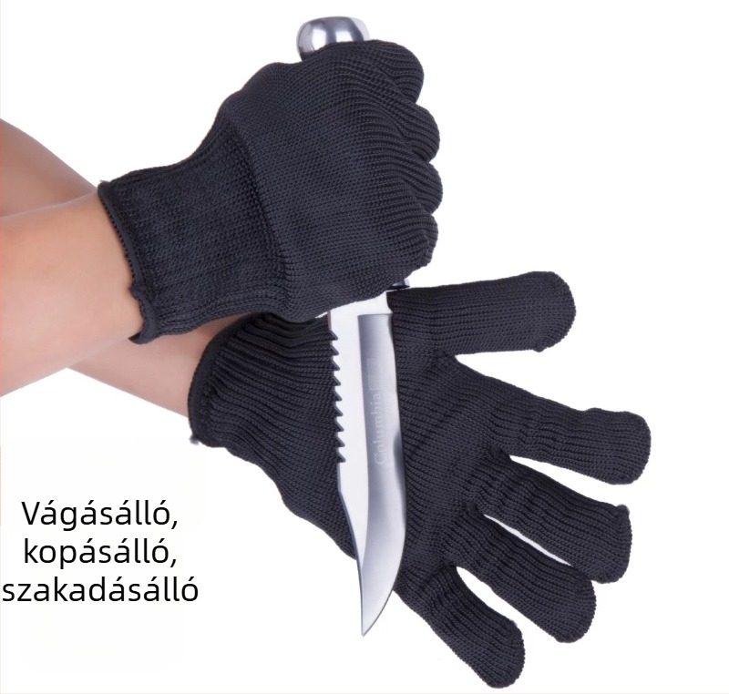 Vágásbiztos kesztyűk, 5-ös szint, több acéldrótos, munkavédelmi kesztyűk, csúszásmentes, kopásálló