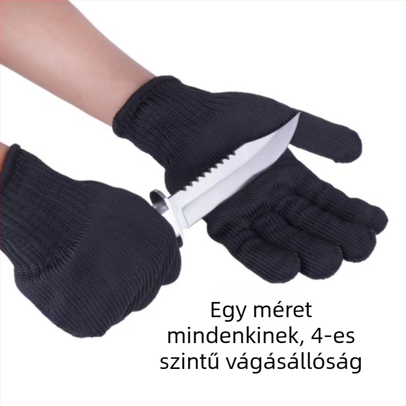 Vágásbiztos kesztyűk, 5-ös szint, több acéldrótos, munkavédelmi kesztyűk, csúszásmentes, kopásálló