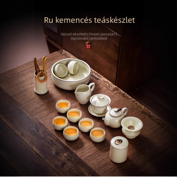 Porcelánból készült Kung-Fu teáskészlet teáskannával, prémium kivitelben, ajándékdobozzal, irodába és otthonra