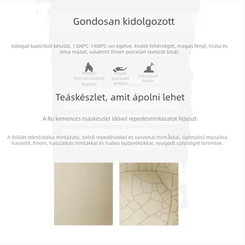 Porcelánból készült Kung-Fu teáskészlet teáskannával, prémium kivitelben, ajándékdobozzal, irodába és otthonra