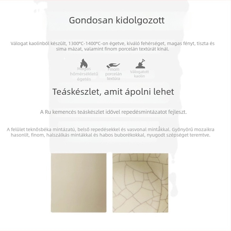 Porcelánból készült Kung-Fu teáskészlet teáskannával, prémium kivitelben, ajándékdobozzal, irodába és otthonra
