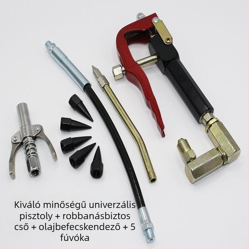 Alumínium univerzális fej nyomásos pneumatikus zsírzópisztolyhoz, kompatibilis a legtöbb zsírzópisztollyal, továbbfejlesztett kialakítás állítható fogóval vastag és vékony csatlakozókhoz