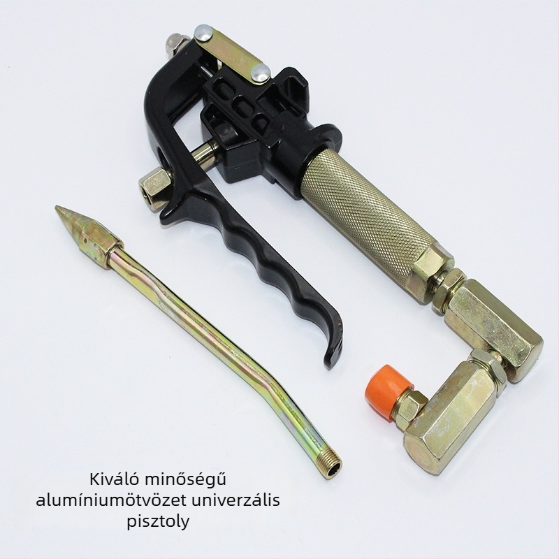 Alumínium univerzális fej nyomásos pneumatikus zsírzópisztolyhoz, kompatibilis a legtöbb zsírzópisztollyal, továbbfejlesztett kialakítás állítható fogóval vastag és vékony csatlakozókhoz
