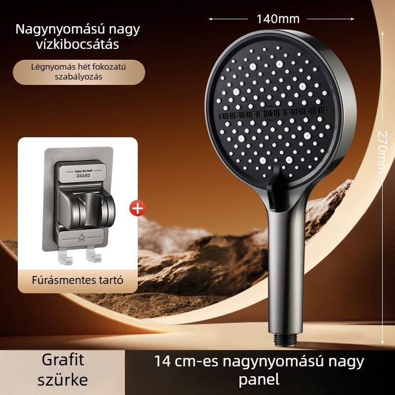 2025-ös új modell zuhanyfej otthoni használatra, magas nyomás, falra szerelhető, kör alak, 7 üzemmód