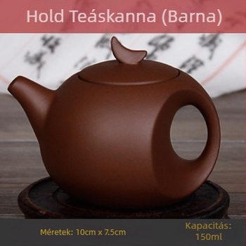 Yixing lila homok teáskanna, mini méret, hold alakú kerámia teafőző