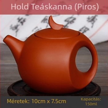 Yixing lila homok teáskanna, mini méret, hold alakú kerámia teafőző