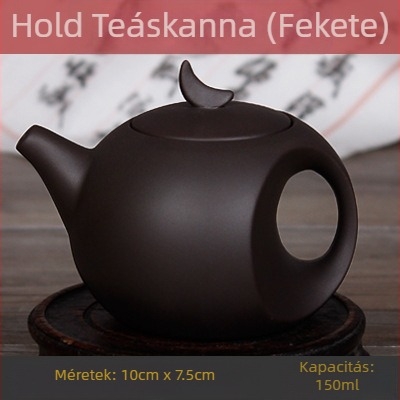 Yixing lila homok teáskanna, mini méret, hold alakú kerámia teafőző