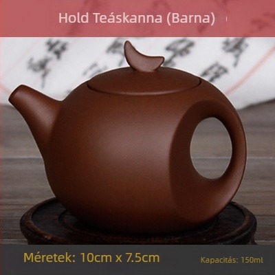 Yixing lila homok teáskanna, mini méret, hold alakú kerámia teafőző