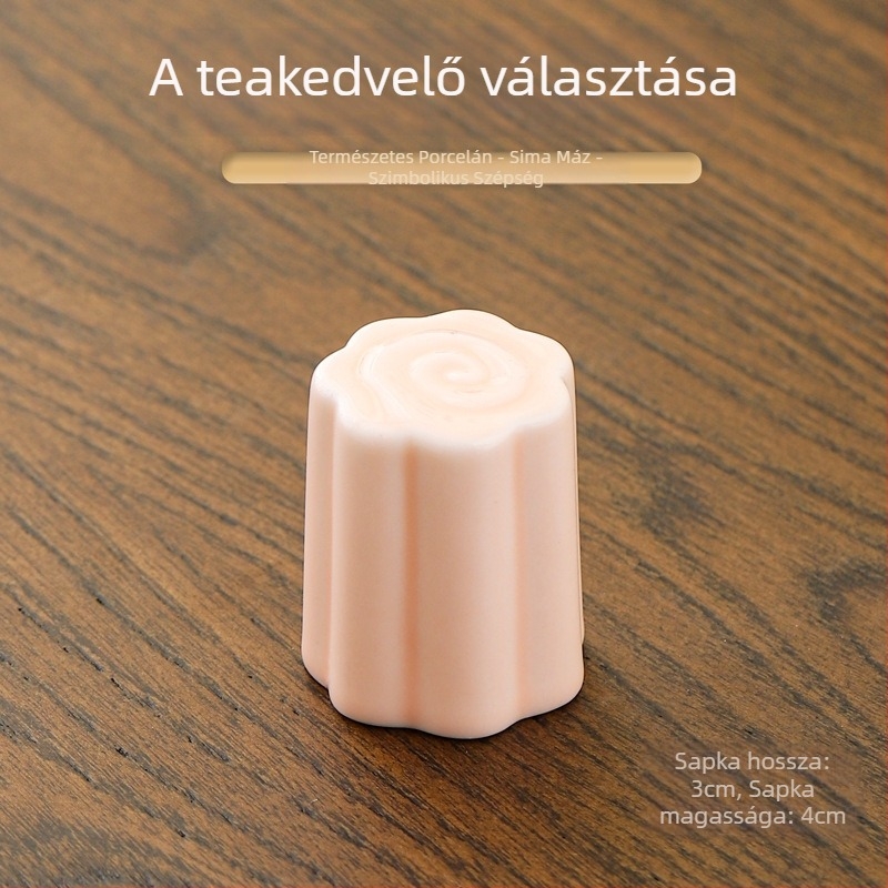 Kerámia teáskanna fedél tartó, felhőmotívummal, teás kiegészítők, kis ajándék logóval nyomtatva