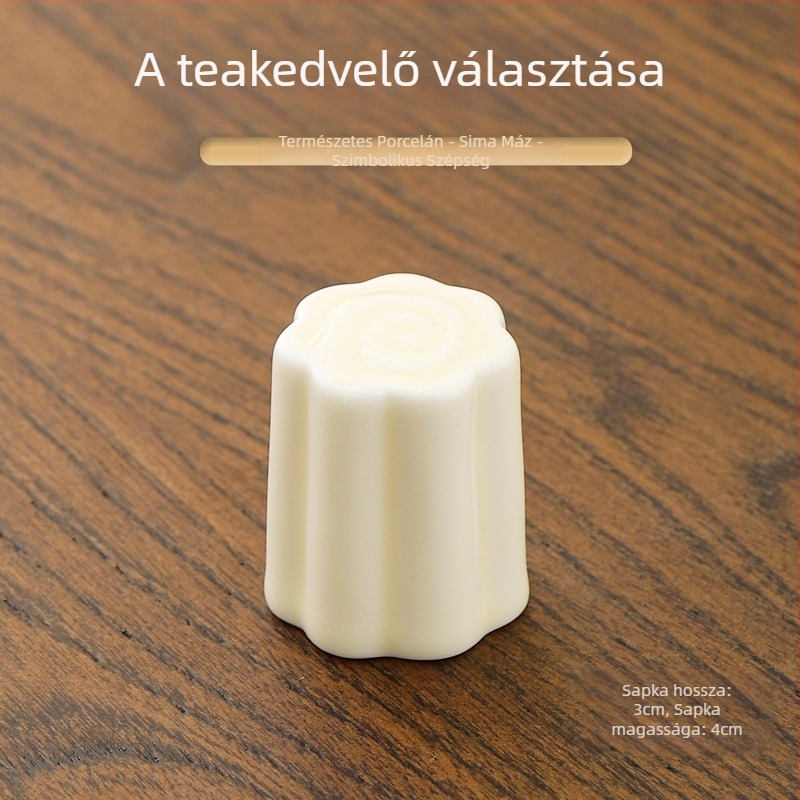 Kerámia teáskanna fedél tartó, felhőmotívummal, teás kiegészítők, kis ajándék logóval nyomtatva