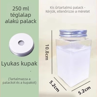 Egyszer használatos műanyag italosüveg szívószálnyílással, 401–500 ml kapacitású, tej-teához, gyümölcsteához és milkshake-hez