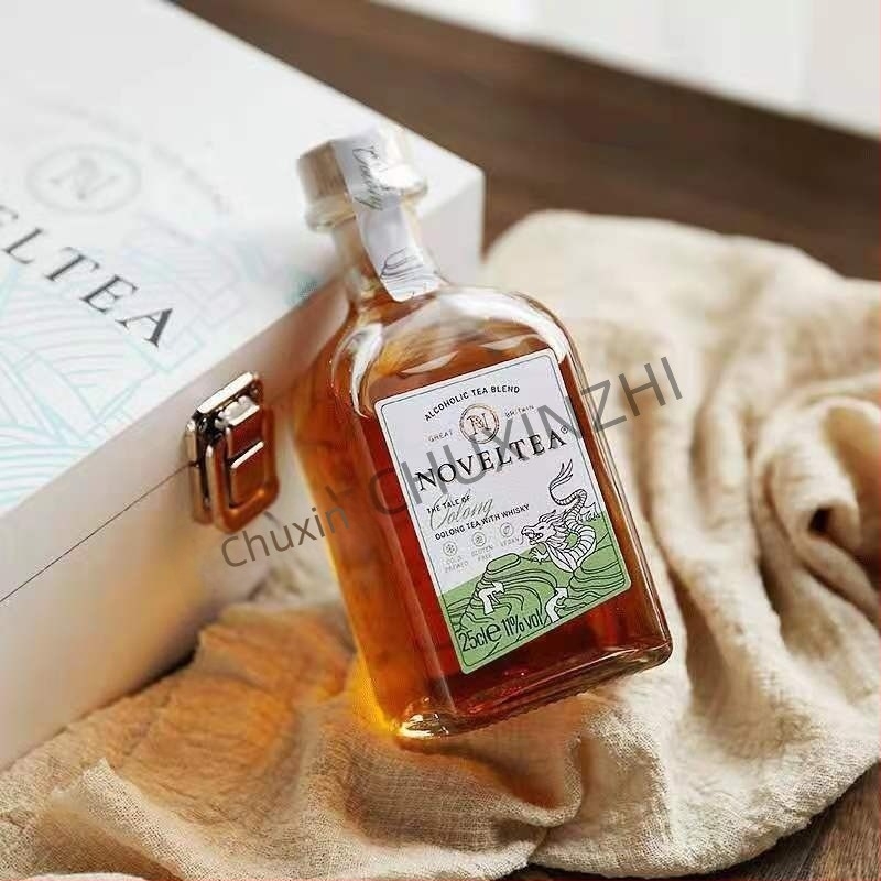 Áttetsző üvegű, négyzet alakú italos üvegek – tej-tea, likőr és hideg áztatású tea