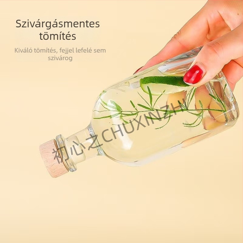 Áttetsző üvegű, négyzet alakú italos üvegek – tej-tea, likőr és hideg áztatású tea