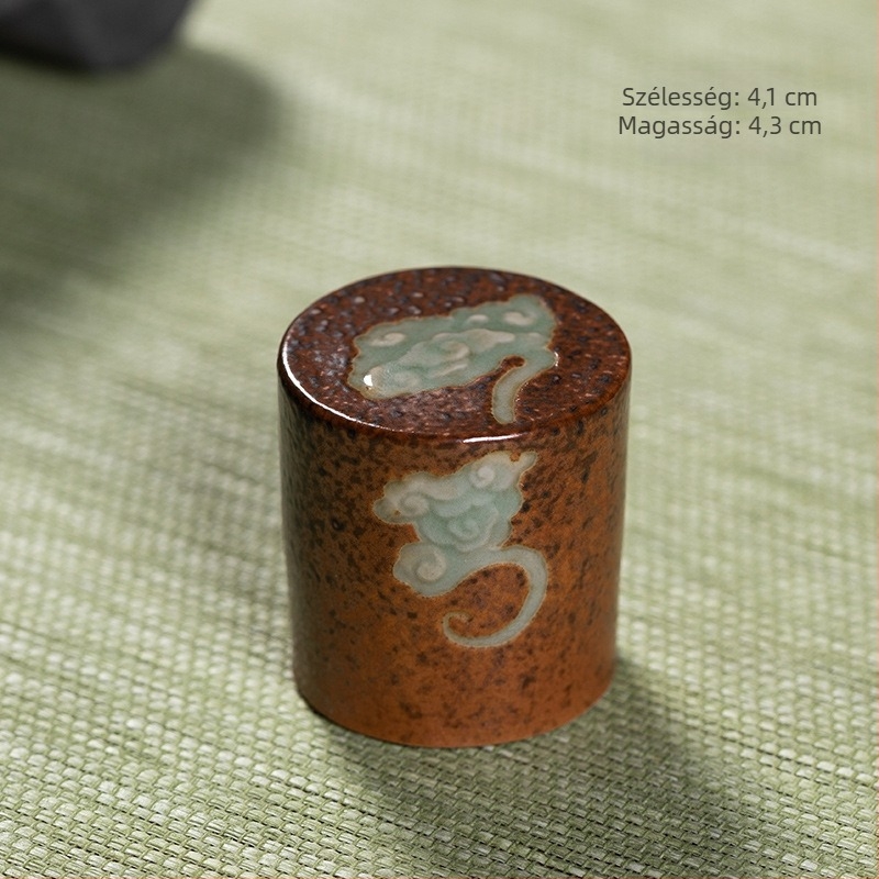 Longquan Celadon kerámia fedél-tartó és edényállvány, kézzel készített, modern minimalist teaceremóniához
